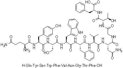 CAS # 220111-12-6, L-Glutaminyl-L-tyrosyl-L-seryl-L-tryptophyl-L-phenylalanyl-L-valyl-L-asparaginylglycyl-L-threonyl-L-phenylalanine