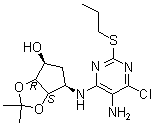 CAS # 220241-60-1, (3aR,4S,6R,6aS)-6-[[5-Amino-6-chloro-2-(propylthio)-4-pyrimidinyl]amino]tetrahydro-2,2-dimethyl-4H-cyclopenta-1,3-dioxol-4-ol