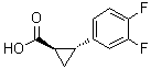 structure of CAS# 220352-36-3, (1R,2R)-2-(3,4-Difluorophenyl)cyclopropanecarboxylic acid