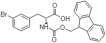 structure of CAS# 220497-81-4, Fmoc-D-3-溴苯丙氨酸