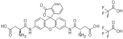 CAS # 220846-63-9, (3S,3'S)-4,4'-[(3-Oxospiro[isobenzofuran-1(3H),9'-[9H]xanthene]-3',6'-diyl)diimino]bis[3-amino-4-oxobutanoic acid] bis(trifluoroacetate)