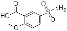 CAS # 22117-85-7, 2-Methoxy-5-sulfamoylbenzoic acid, 3-Carboxy-4-methoxybenzenesulfonamide