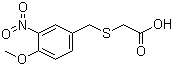 structure of CAS# 22216-44-0, 4-Methoxy-3-nitrobenzylthioacetic acid
