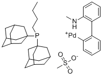 structure of CAS# 2230788-67-5, 甲磺酸酯[(二(1-金刚烷基)-n-丁基膦)-2-(2'-氨基-1,1'-联苯)]钯(II)
