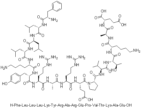 CAS # 224043-34-9, L-Phenylalanyl-L-leucyl-L-leucyl-L-leucyl-L-lysyl-L-tyrosyl-L-arginyl-L-alanyl-L-arginyl-L-alpha-glutamyl-L-prolyl-L-valyl-L-threonyl-L-lysyl-L-alanyl-L-glutamic acid