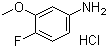 structure of CAS# 22510-10-7, 4-氟-3-甲氧基苯胺盐酸盐