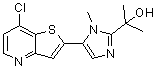 CAS # 225385-10-4, 2-[5-(7-Chlorothieno[3,2-b]pyridin-2-yl)-1-methyl-1H-imidazol-2-yl]propan-2-ol