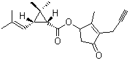 CAS # 23031-36-9, Prallethrin, 2-Methyl-4-oxo-3-(prop-2-ynyl)cyclopent-2-en-1-yl 2,2-dimethyl-3-(2-methylprop-1-enyl)cyclopropanecarboxylate