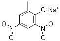 CAS # 2312-76-7, Sodium 4,6-dinitro-o-cresolate, Corodinoc, Cresotol, DNOC sodium salt, DNOC-sodium, Dinitro-o-cresol sodium salt, Dynosol, EK 54, Extar A, Gilboform, Krezotol, Krezotol DNOC, Sodium 4,6-dinitro-o-cresolate, Sodium 6-methyl-2,4-dinitrophenolate