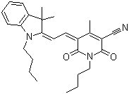 CAS 登录号：233748-97-5, 1-丁基-5-[2-(1-丁基-3,3-二甲基-1,3-二氢吲哚-2-亚基)乙亚基]-4-甲基-2,6-二氧代-1,2,5,6-四氢吡啶-3-甲腈