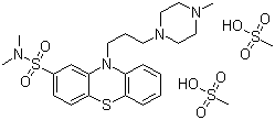 CAS 登录号：2347-80-0, 甲磺酸硫达唑嗪, N,N-二甲基-10-[3-(4-甲基哌嗪-1-基)丙基]吩噻嗪-2-磺酰胺甲磺酸盐