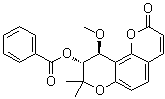 structure of CAS# 23733-95-1, (9R,10S)-(+)-9,10-二氢-9-羟基-10-甲氧基-8,8-二甲基-2H,8H-苯并[1,2-b:3,4-b']二吡喃-2-酮苯甲酸酯