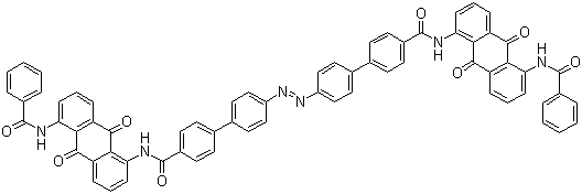 CAS # 2379-76-2, Vat Yellow 10, C.I. 65430, 4',4'''-Azobis[N-[5-(benzoylamino)-9,10-dihydro-9,10-dioxo-1-anthryl][1,1'-biphenyl-4-carboxamide]