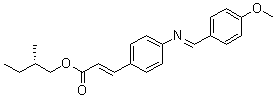 CAS # 24140-30-5, (2E)-3-[4-[(E)-[(4-Methoxyphenyl)methylene]amino]phenyl]-2-propenoic acid (2S)-2-methylbutyl ester