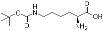 CAS # 2418-95-3, Ne-Boc-L-lysine, H-Lys(Boc)-OH, N-epsilon-tert-Butoxycarbonyl-L-lysine