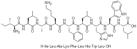 CAS 登录号：242807-35-8, L-异亮氨酰-L-亮氨酰-L-丙氨酰-L-赖氨酰-L-苯丙氨酰-L-亮氨酰-L-组氨酰-L-色氨酰-L-亮氨酸