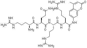 CAS 登录号：243466-39-9, L-精氨酰-L-谷氨酰胺酰-L-精氨酰-N-(4-甲基-2-氧代-2H-1-苯并吡喃-7-基)-L-精氨酰胺