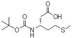 structure of CAS# 244251-20-5, (3R)-3-[[(1,1-Dimethylethoxy)carbonyl]amino]-5-(methylthio)pentanoic acid
