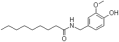 CAS # 2444-46-4, Nonivamide, Pelargonic acid vanillylamide, N-Vanillylnonanamide, N-(4-Hydroxy-3-methoxybenzyl)nonanamide