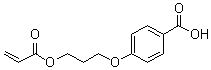 CAS # 245349-46-6, 4-[3-(Acryloyloxy)propoxy]benzoic acid, 4-[3-[(1-Oxo-2-propen-1-yl)oxy]propoxy]benzoic acid, 4-(3-Acryloyloxypropyloxy)benzoic acid