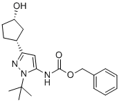 structure of CAS# 2460255-81-4, 苄基{3-[(1R,3S)-3-羟基环戊基]-1-(2-甲基-2-丙基)-1H-吡唑-5-基}氨基甲酸酯