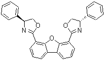 structure of CAS# 246040-77-7, (4S,4'S)-2,2'-(4,6-二苯并呋喃二基)二[4,5-二氢-4-苯基恶唑]