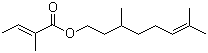 CAS # 24717-85-9, Citronellyl tiglate, 3,7-Dimethyl-6-octenyl (E)-2-methylbut-2-enoate