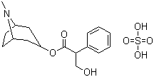 CAS # 2472-17-5, 1alphaH,5alphaH-Tropan-3alpha-ol (±)-tropate (ester) sulfate (1:1), alpha-(Hydroxymethyl)-benzeneacetic acid (3-endo)-8-methyl-8-azabicyclo[3.2.1]oct-3-yl ester sulfate (1:1)