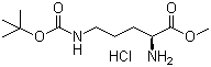 Methyl (2S)-2-amino-5-[(tert-butoxycarbonyl)amino]pentanoate hydrochloride molecular structure (CAS 2480-96-8)