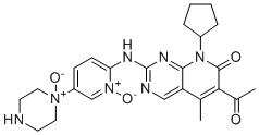 CAS # 2488840-59-9, Palbociclib Impurity 64, 1-(6-((6-acetyl-8-cyclopentyl-5-methyl-7-oxo-7,8-dihydropyrido[2,3-d]pyrimidin-2-yl)amino)-1-oxidopyridin-3-yl)piperazine 1-oxide