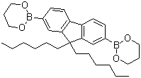 structure of CAS# 250597-29-6, 9,9-Dihexylfluorene-2,7-bis(trimethyleneborate)