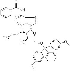 structure of CAS# 251647-48-0, N-苯甲酰基-5'-O-[双(4-甲氧基苯基)苯基甲基]-2'-O-(2-甲氧基乙基)腺苷