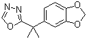 CAS # 251958-52-8, 2-[1-(1,3-Benzodioxol-5-yl)-1-methylethyl]-1,3,4-oxadiazole
