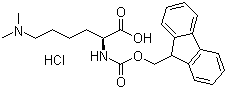 structure of CAS# 252049-10-8, Fmoc-N',N'-二甲基-L-赖氨酸盐酸盐