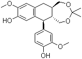 CAS # 252333-71-4, 9,9'-O-Isopropyllideneisolariciresinol, (5aR,6S,11aR)-1,5,5a,6,11,11a-Hexahydro-6-(4-hydroxy-3-methoxyphenyl)-9-methoxy-3,3-dimethylnaphtho[2,3-e][1,3]dioxepin-8-ol