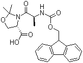structure of CAS# 252554-78-2, (4S)-3-[(2S)-2-[[(9H-芴-9-甲氧基)羰基]氨基]-1-氧代丙基]-2,2-二甲基-4-恶唑烷羧酸