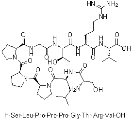 CAS 登录号：252936-88-2, L-丝氨酰-L-亮氨酰-L-脯氨酰-L-脯氨酰-L-脯氨酰甘氨酰-L-苏氨酰-L-精氨酰-L-缬氨酸