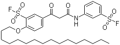 CAS # 2537-11-3, 5-[3-[[3-(Fluorosulfonyl)phenyl]amino]-1,3-dioxopropyl]-2-(hexadecyloxy)benzenesulfonyl fluoride