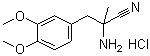 CAS # 2544-13-0, L-3-(3,4-Dimethoxyphenyl)-alpha-amino-2-methylpropionitrile hydrochloride, (S)-2-Amino-3-(3,4-dimethoxyphenyl)-2-methylpropiononitrile monohydrochloride