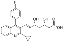 structure of CAS# 254452-88-5, (3S,5R,E)-7-(2-环丙基-4-(4-氟苯基)喹啉-3-基)-3,5-二羟基庚-6-烯酸