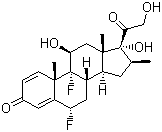 CAS # 2557-49-5, Diflorasone, (6S,8S,9S,10S,11S,13S,14S,16S,17R)-6,9-Difluoro-11,17-dihydroxy-17-(2-hydroxyacetyl)-10,13,16-trimethyl-6,7,8,11,12,14,15,16-octahydrocyclopenta[a]phenanthren-3-one