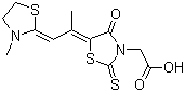 CAS # 25651-76-7, 5-[1-Methyl-2-(3-methylthiazolidin-2-ylidene)ethylidene]-4-oxo-2-thioxothiazolidin-3-acetic acid