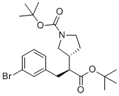 structure of CAS# 2565657-65-8, tert-Butyl (R)-3-((S)-3-(3-bromophenyl)-1-(tert-butoxy)-1-oxopropan-2-yl)pyrrolidine-1-carboxylate