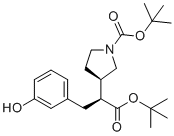 structure of CAS# 2565657-83-0, tert-Butyl (R)-3-((S)-1-(tert-butoxy)-3-(3-hydroxyphenyl)-1-oxopropan-2-yl)pyrrolidine-1-carboxylate