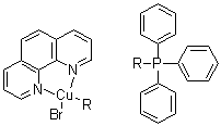 structure of CAS# 25753-84-8, 溴(1,10-菲啰啉)(三苯基膦)铜