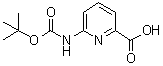structure of CAS# 258497-21-1, 6-[(叔丁氧羰基)氨基]-2-吡啶羧酸