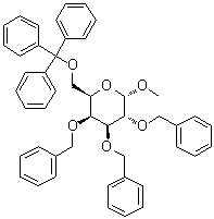 Methyl 2,3,4-tris-O-(phenylmethyl)-6-O-(triphenylmethyl)-alpha-D-galactopyranoside molecular structure (CAS 2595-06-4)