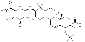 CAS # 26020-14-4, Calenduloside E, Glycoside St-E, Momordin Ib, Oleanolic acid 3-O-glucuronide, Oleanolic acid 3-O-beta-D-glucuronopyranoside, Polysciasaponin P7, Scheffleraside I, Silphioside F