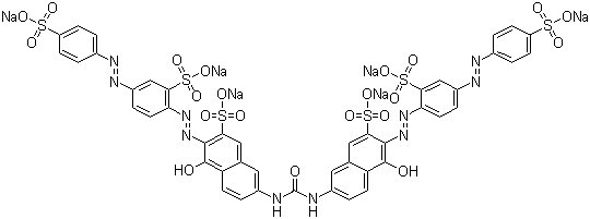 CAS # 2610-10-8, Direct Red 80, Hexasodium 7,7'-(carbonyldiimino)bis[4-hydroxy-3-[[2-sulphonato-4-[(4-sulphonatophenyl)azo]phenyl]azo]naphthalene-2-sulphonate]