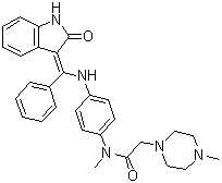 CAS 登录号：262366-32-5, N-[4-[[(Z)-(1,2-二氢-2-氧代-3H-吲哚-3-亚基)苯基甲基]氨基]苯基]-N,4-二甲基-1-哌嗪乙酰胺